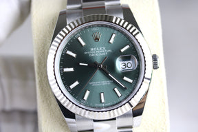 UNWORN 2024 ROLEX 126334 Datejust 41mm Mint Green Dial with Box & Papers