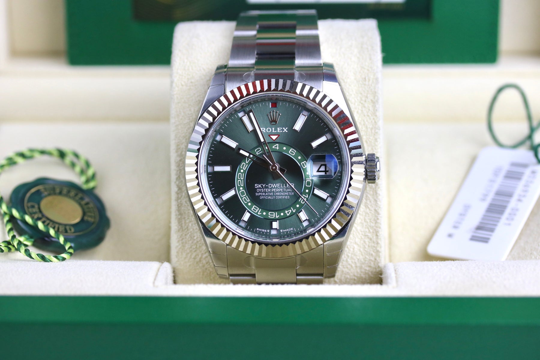 FULL STICKER NOS 2024 ROLEX 336934 Sky-Dweller Green with Box & Papers