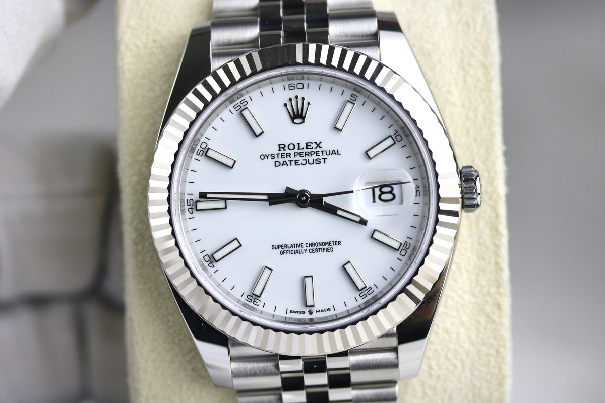 UNWORN 2024 ROLEX 126334 Datejust 41mm White Dial with Box & Papers