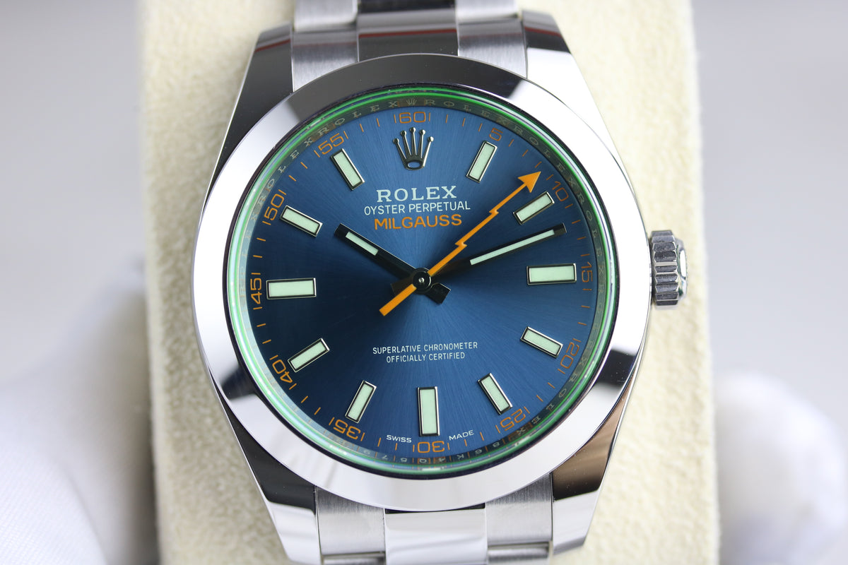 UNWORN 2022 ROLEX 116400GV Milgauss Z-Blue with Box & Papers