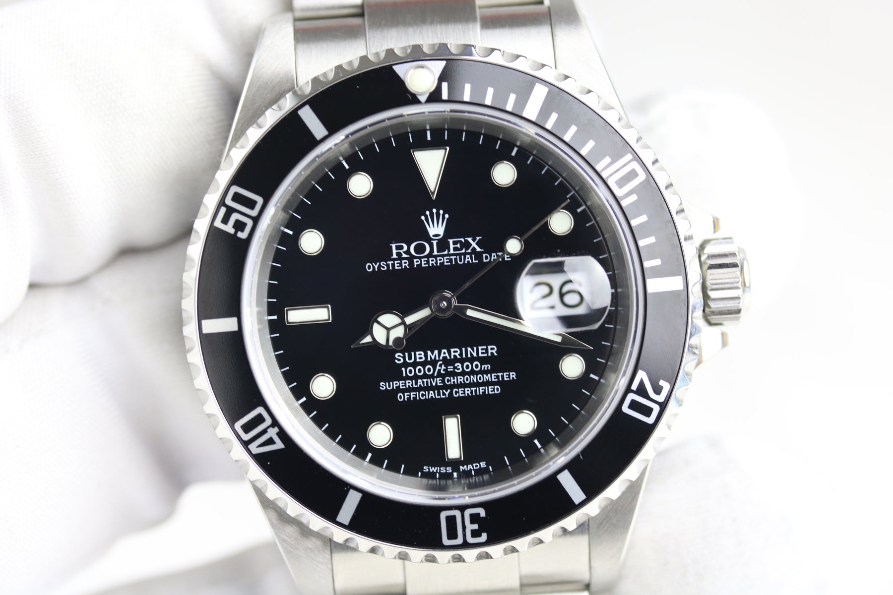 MINT 2002 Rolex 16610 Submariner Holes Case SEL with Box & Papers