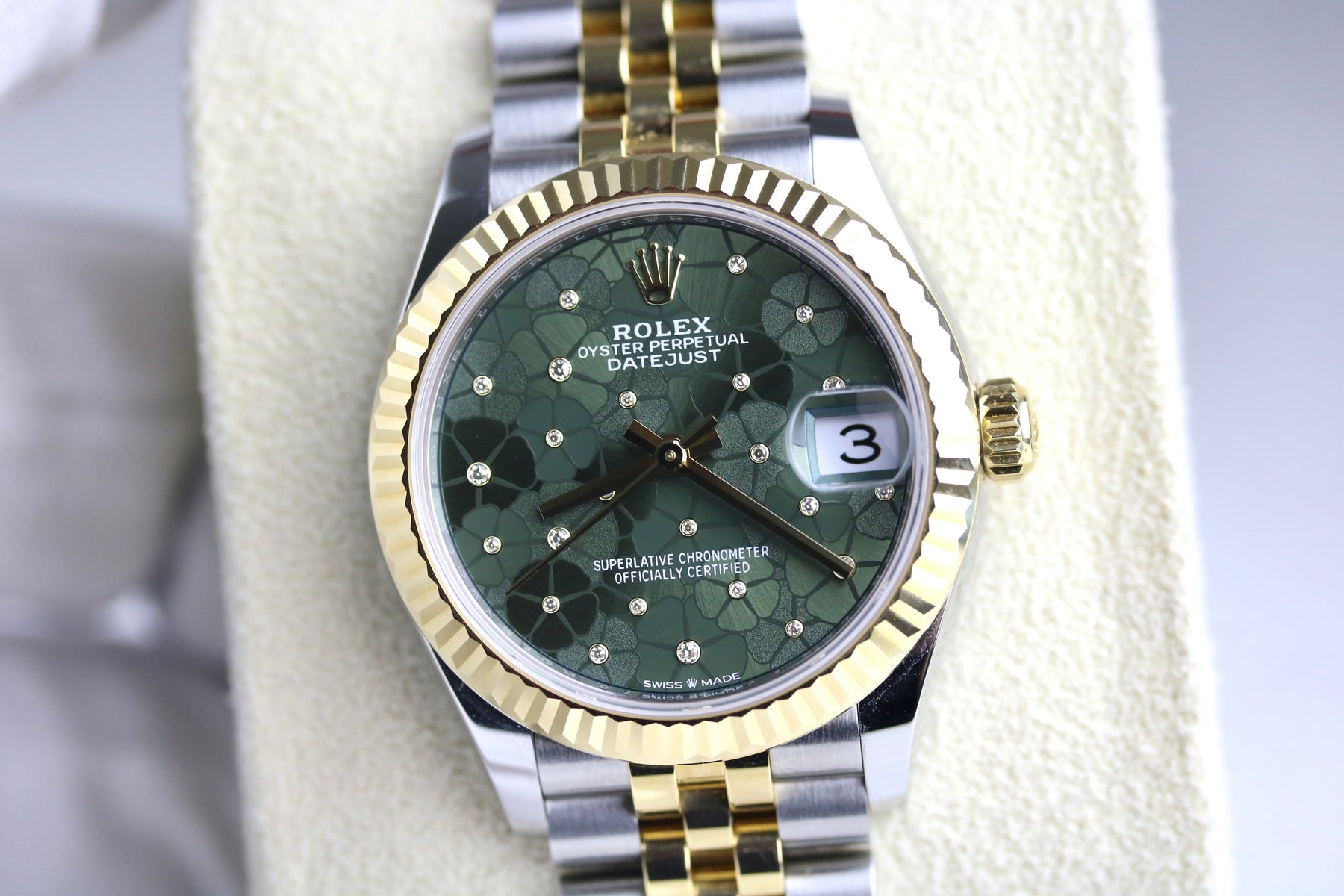 2023 Rolex 278273 Datejust 31mm Green Floral Dial with Box & Papers