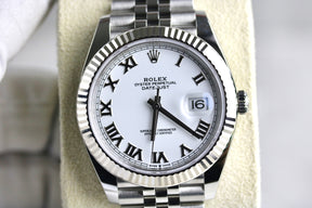 2024 Rolex 126334 Datejust 41mm White Roman Jubilee Bracelet with Box & Papers