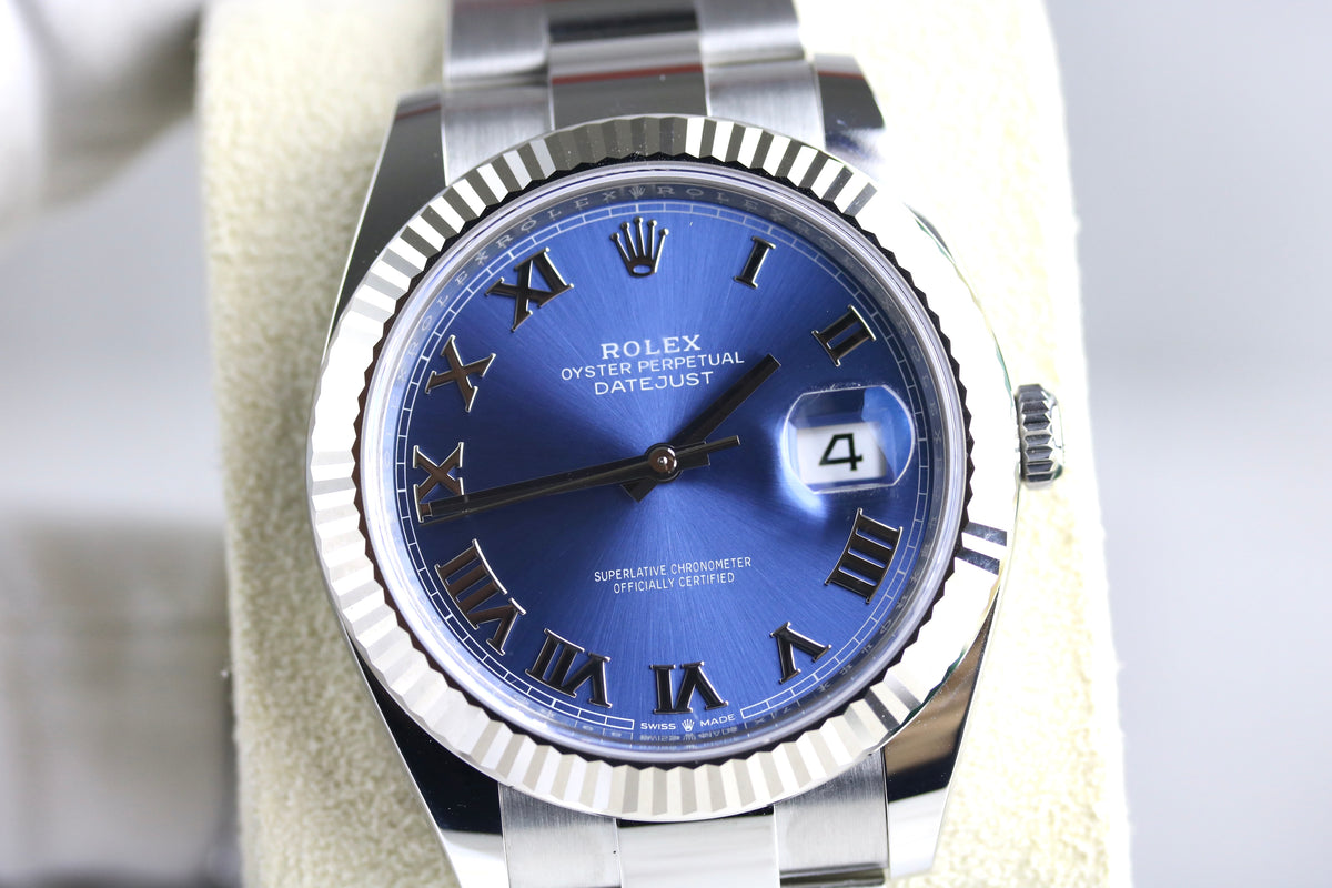 UNWORN 2024 ROLEX 126334 Datejust 41mm Blue Roman Dial with Box & Papers