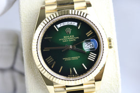 UNWORN 2024 ROLEX 228238 Daydate 40mm Green Ombre with Box & Papers