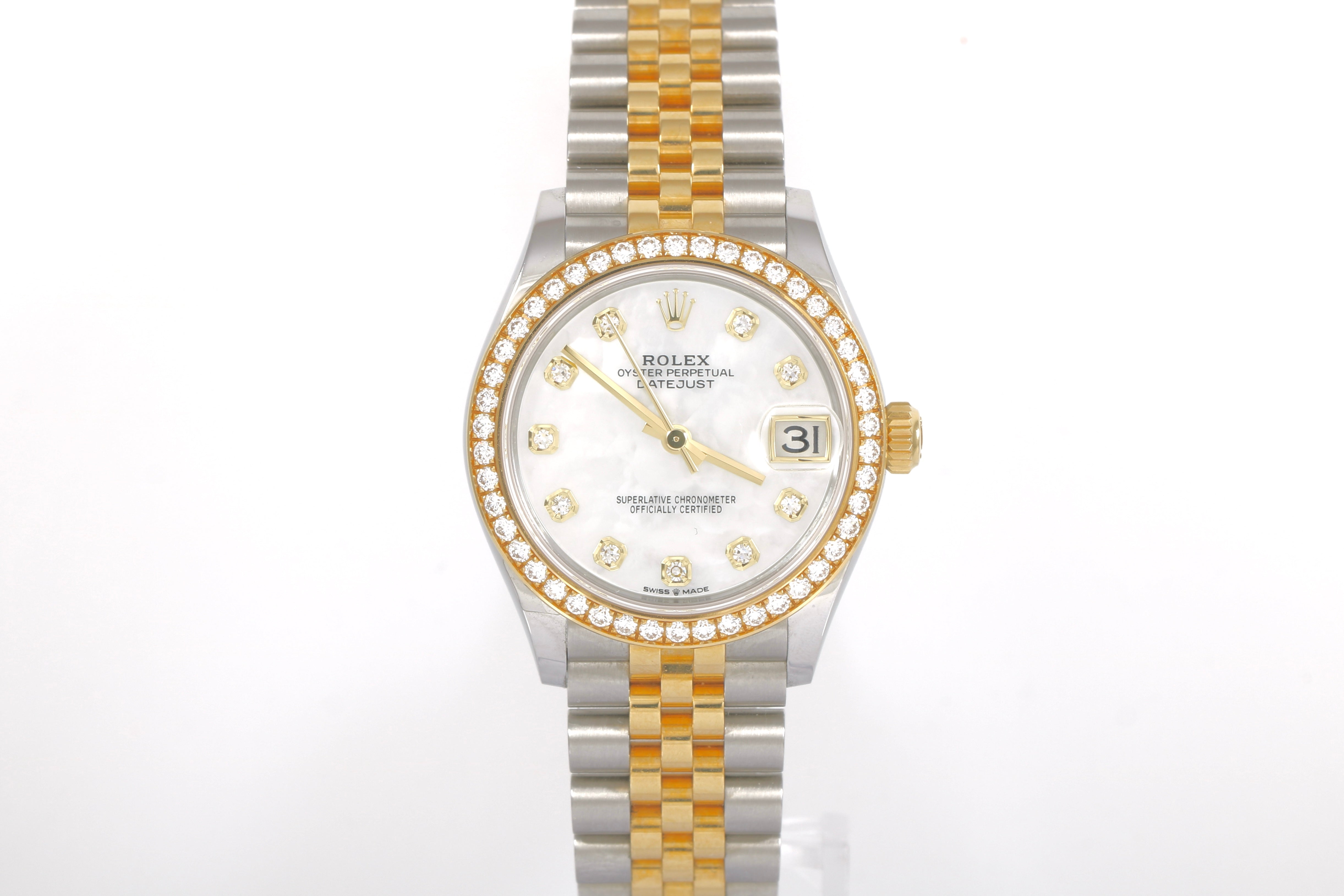 2022 Rolex Datejust 31mm Factory Diamond Bezel - 278373RBR (Factory MOP Dial)