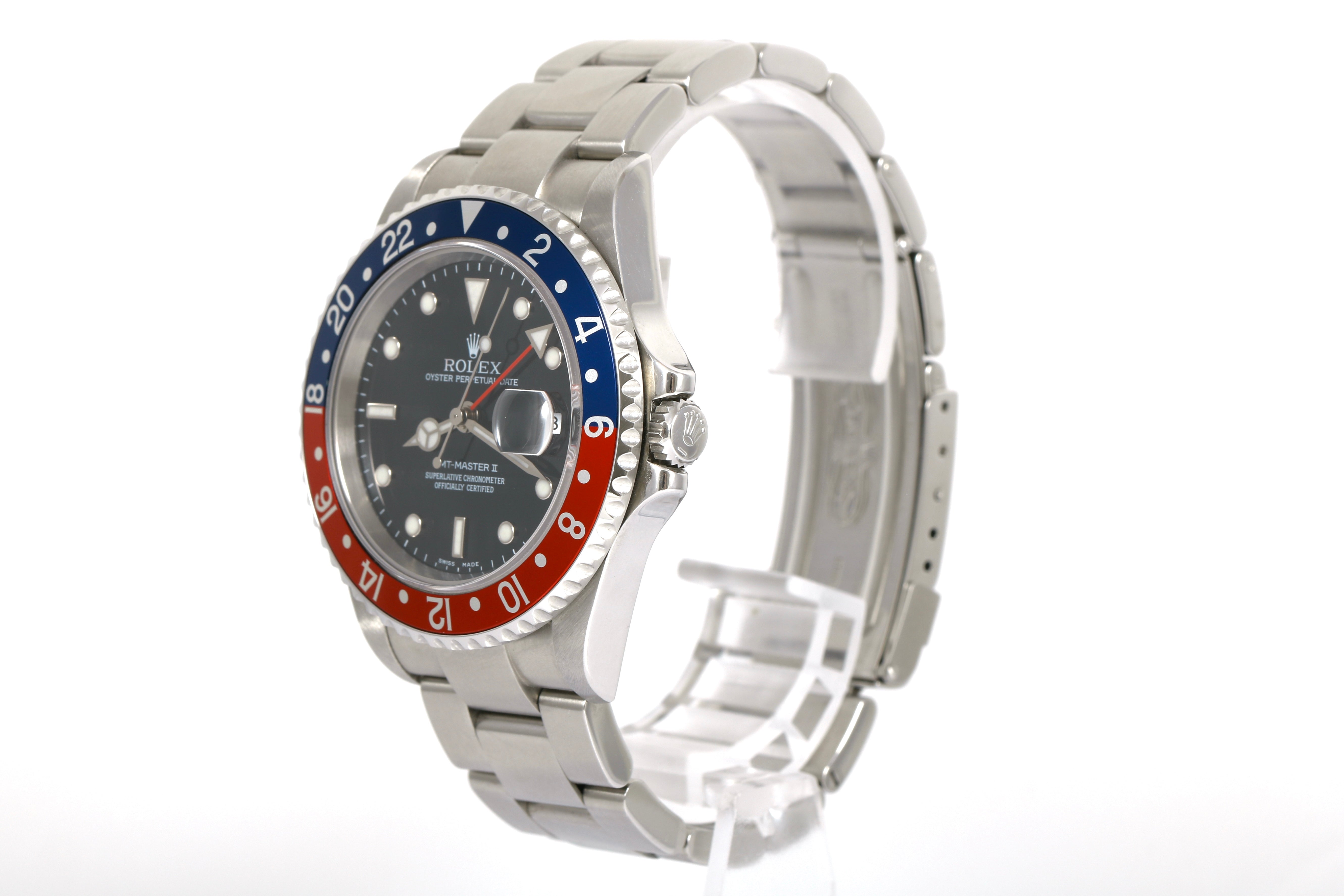 2005 Rolex GMT-MASTER II NO Holes Case - 16710 (Pepsi)