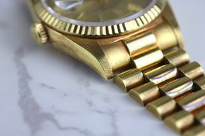 UNPOLISHED 1991 Rolex 18238 Daydate 36mm 18K Yellow Gold