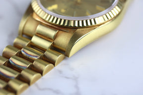 UNPOLISHED 1991 Rolex 18238 Daydate 36mm 18K Yellow Gold