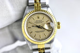 1990 Rolex 69173 Datejust 26mm Houndstooth Dial Holes Case