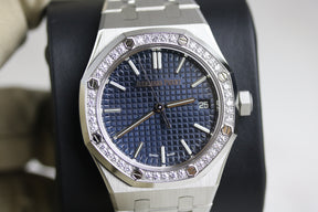 UNWORN 2022 Audemars Piguet 15551ST 50th Anniversary Royal Oak 37mm Factory Diamond Bezel with Box & Papers