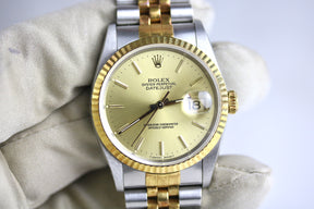 UNPOLISHED 1989 ROLEX 16233 Datejust 36mm with Box & Papers