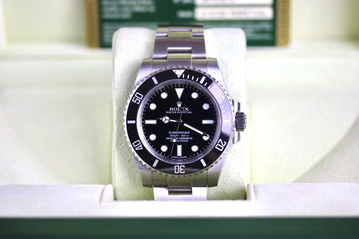 2012 ROLEX 114060 No-Date Submariner with Box & Papers