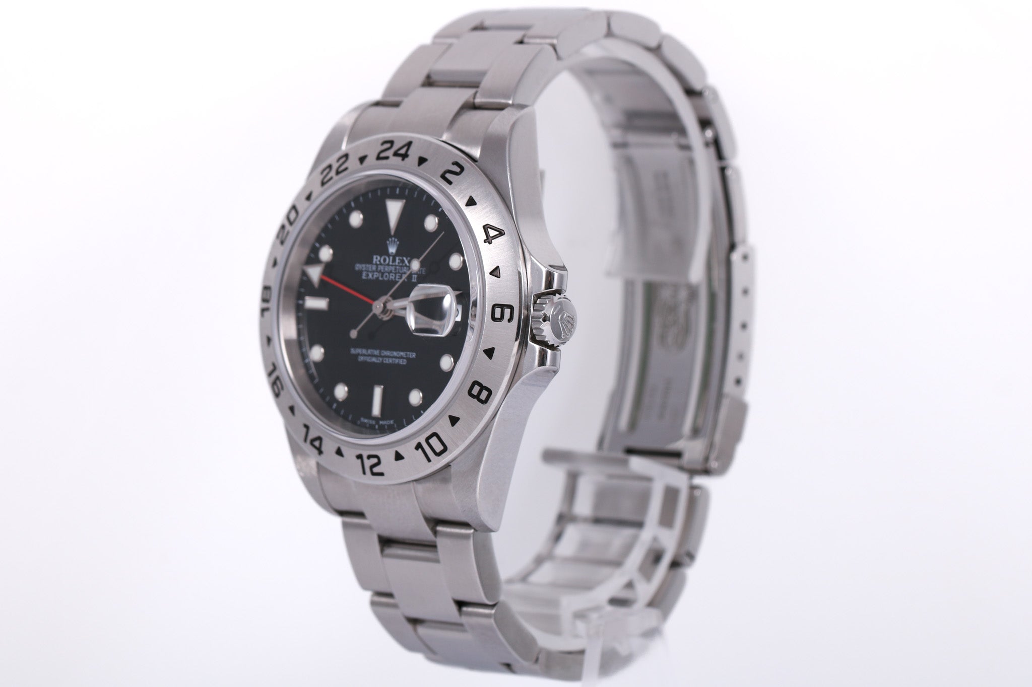 2004 Rolex Explorer II No Holes Case - 16570 (Black)
