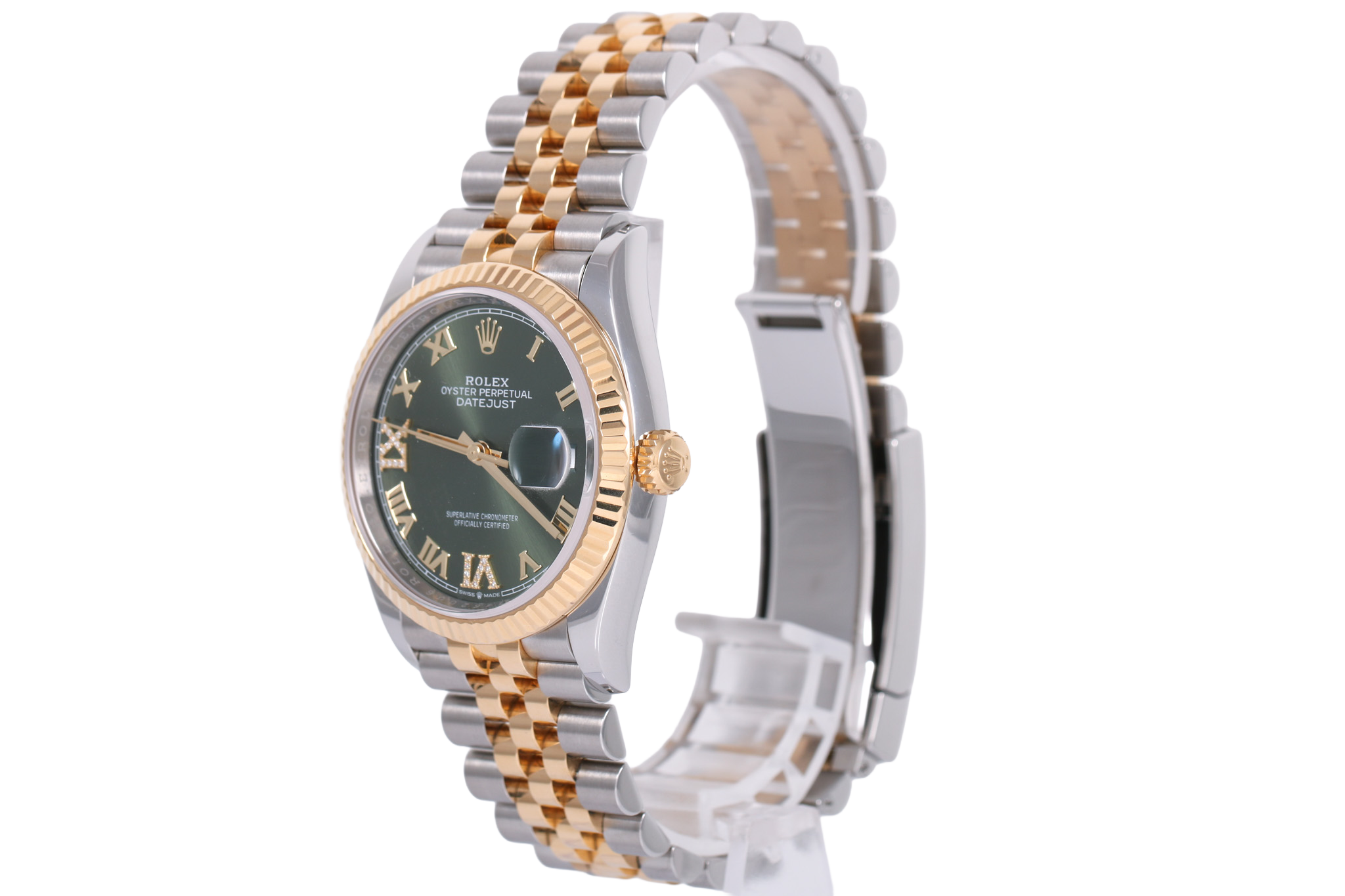 2022 Rolex Datejust 36mm - 126233 (Factory Olive Diamond Dial)