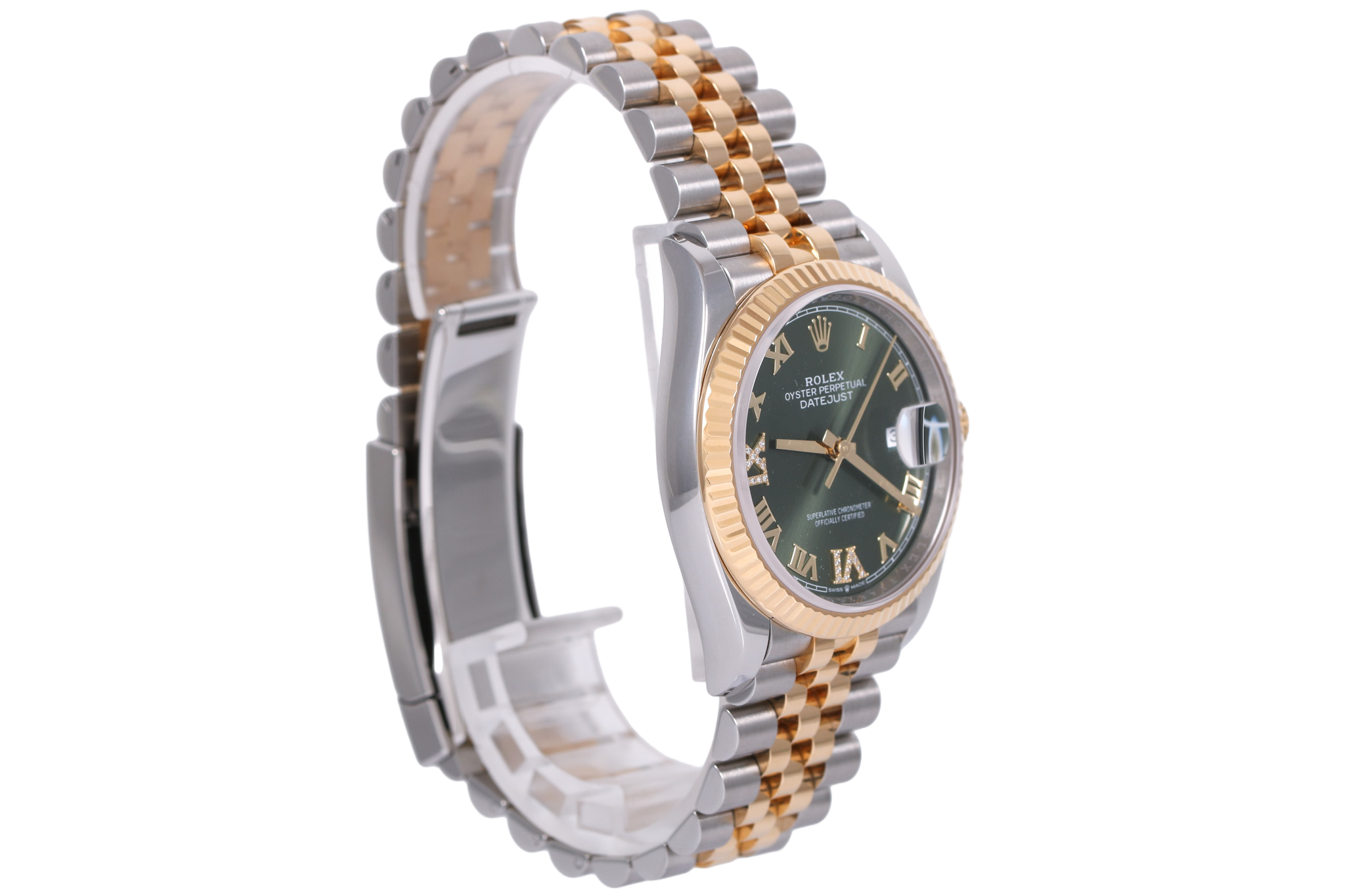 2022 Rolex Datejust 36mm - 126233 (Factory Olive Diamond Dial)