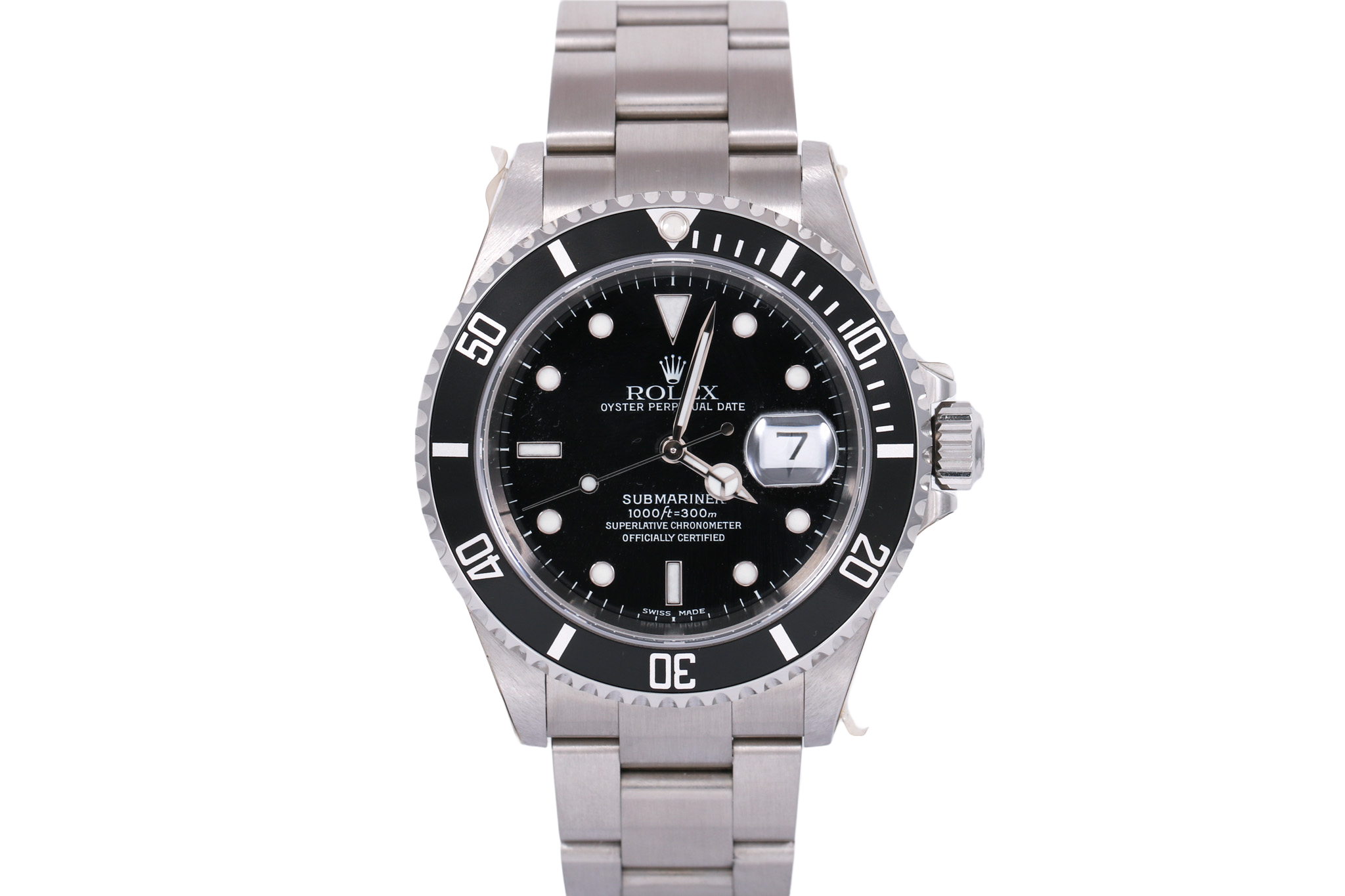 Stickered 2002 Rolex Submariner Date - 16610 (Solid End Links)