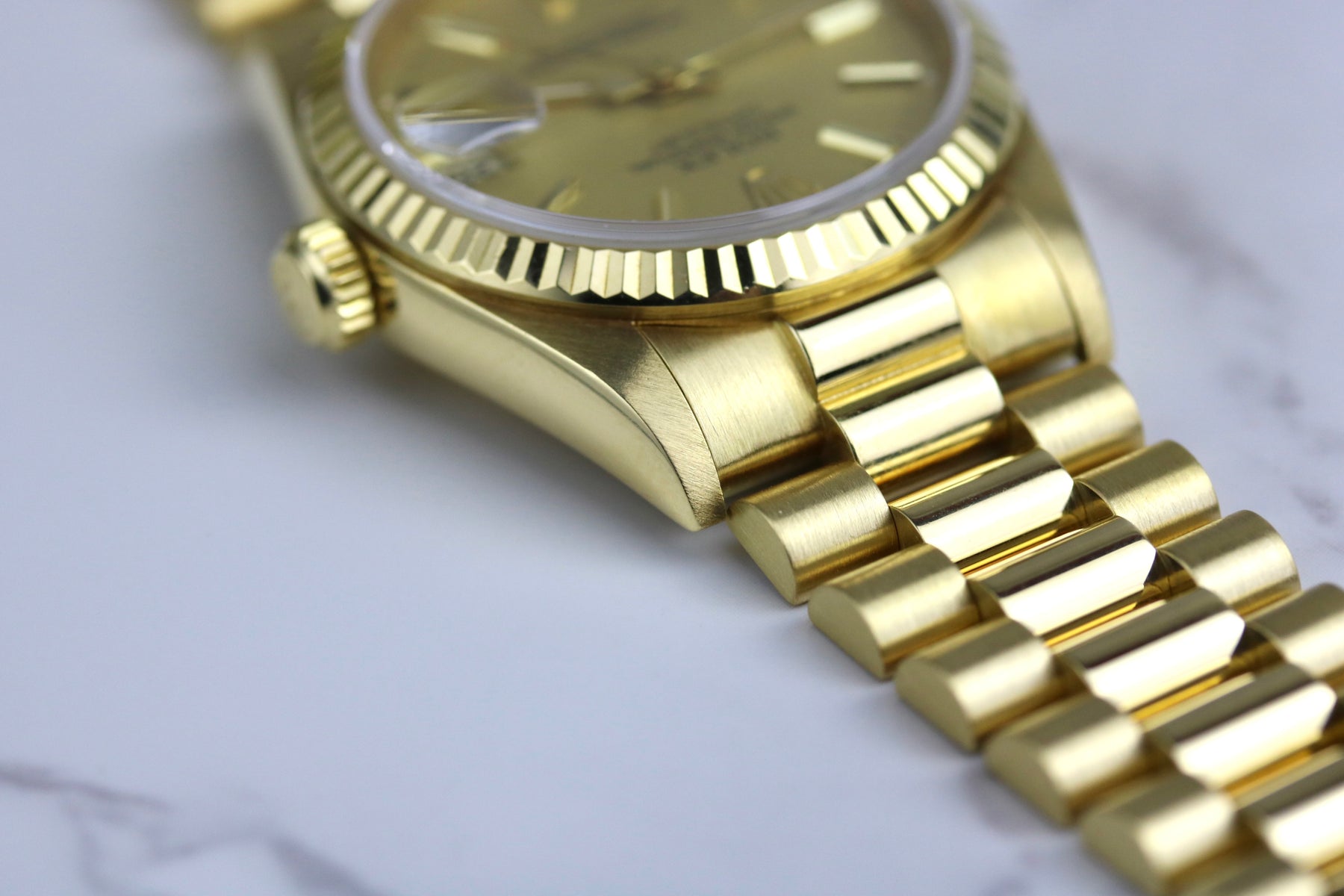 Tight Bracelet 1989 ROLEX 68278 Datejust 31mm 18K Yellow Gold