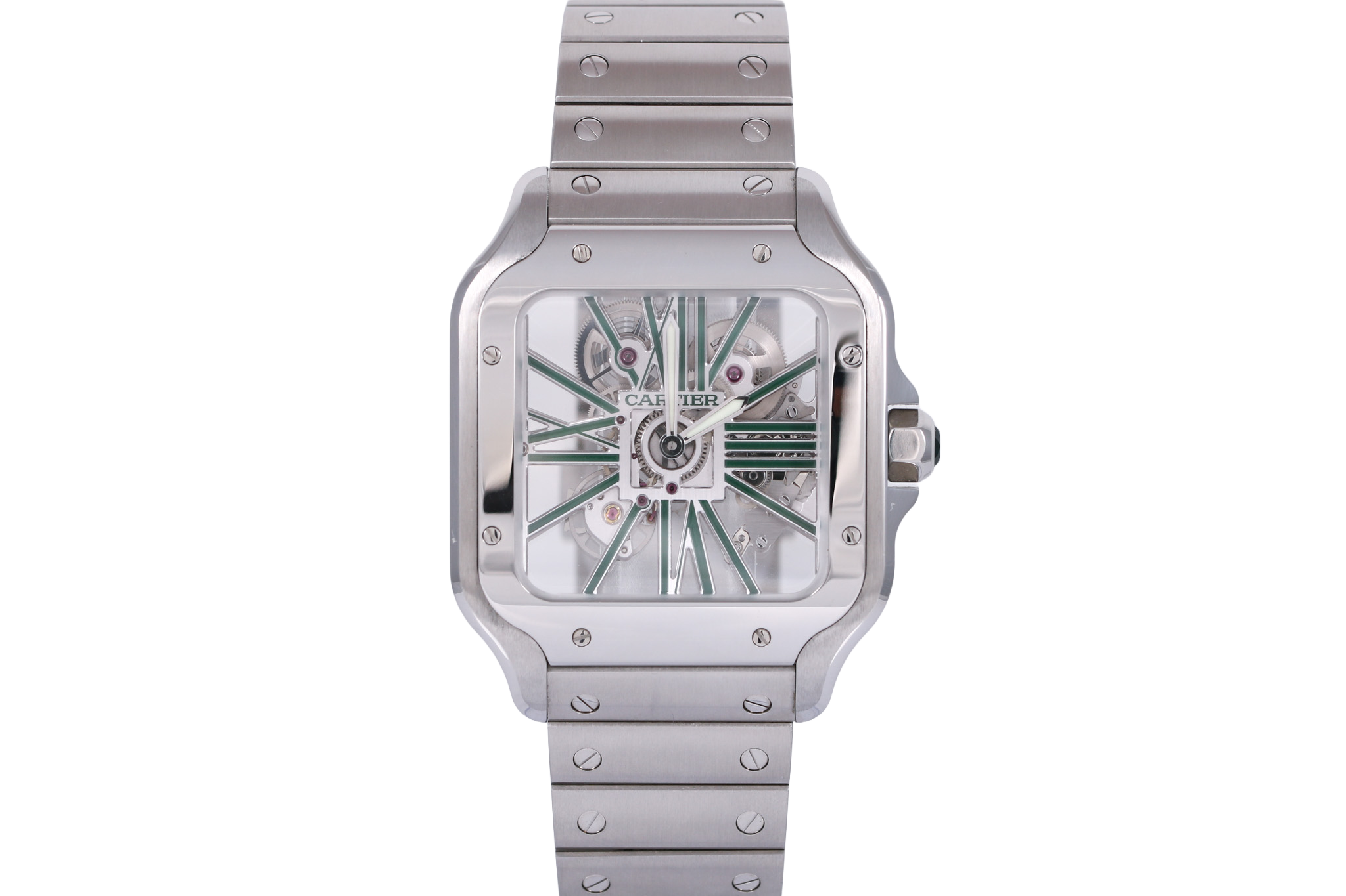 2023 Cartier Santos Skeleton 39.8mm - WHSA0028 (Green)