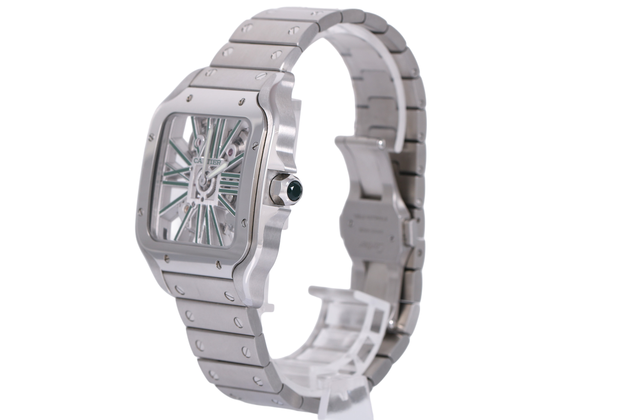 2023 Cartier Santos Skeleton 39.8mm - WHSA0028 (Green)