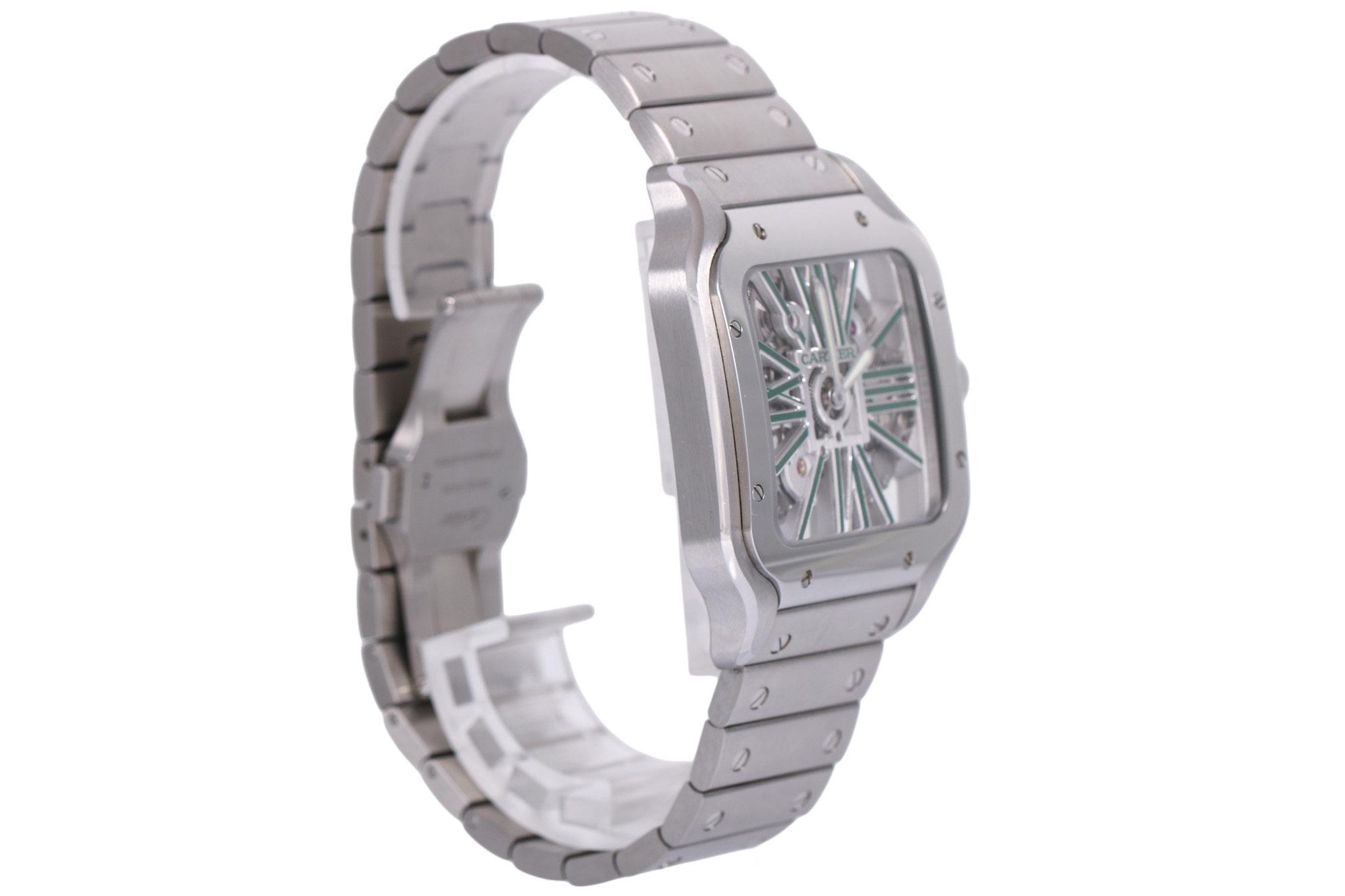 2023 Cartier Santos Skeleton 39.8mm - WHSA0028 (Green)