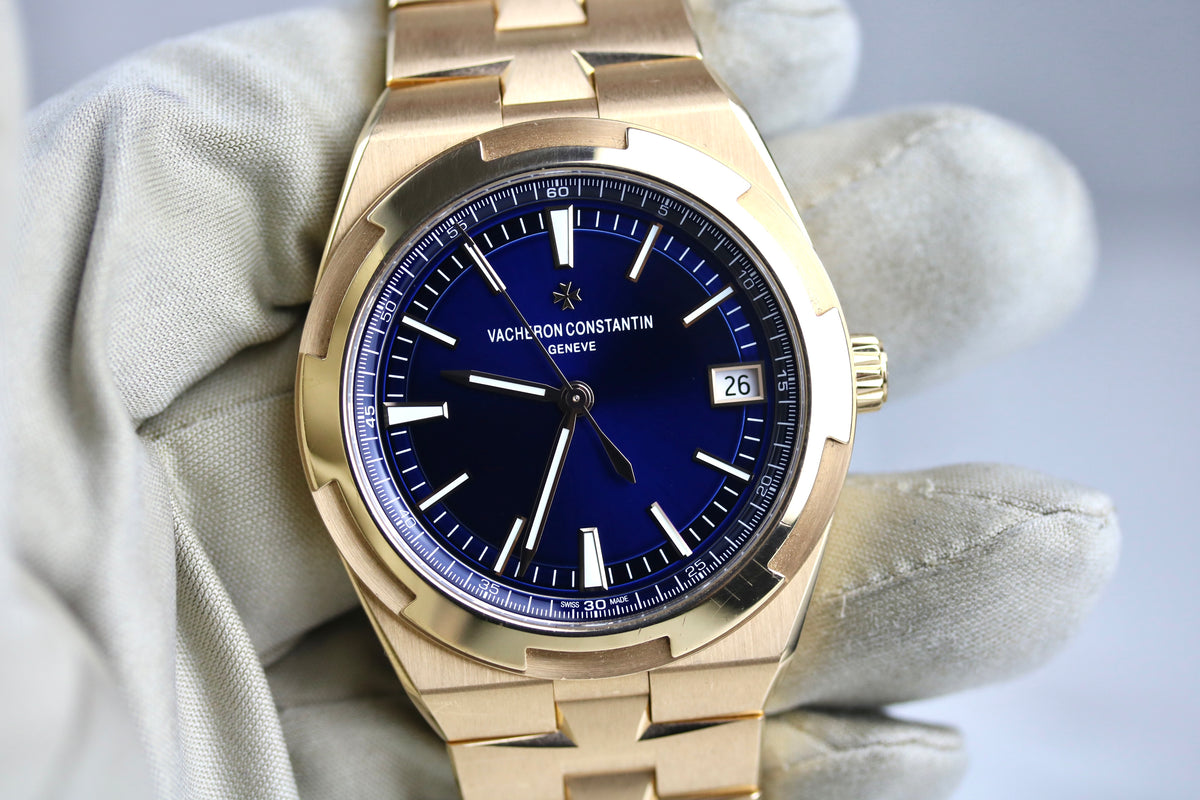 2023 Vacheron Constantin 4500V Overseas 41mm 18K Rose Gold Blue Dial with Box & Papers