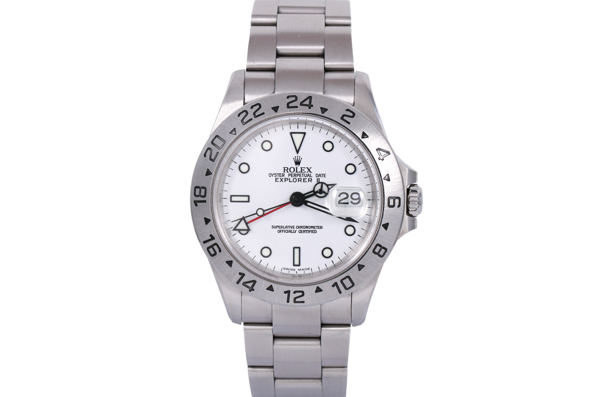 2004 Rolex Explorer II No Holes Case - 16570 (Polar)
