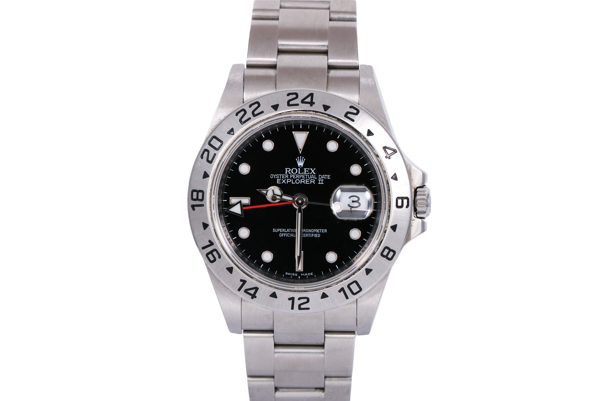 3186 Movement 2007 Rolex Explorer II Inner Bezel Engraved - 16570 (Black)
