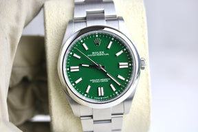 2024 ROLEX 124300 Oyster Perpetual 41mm Green Dial with Box & Papers