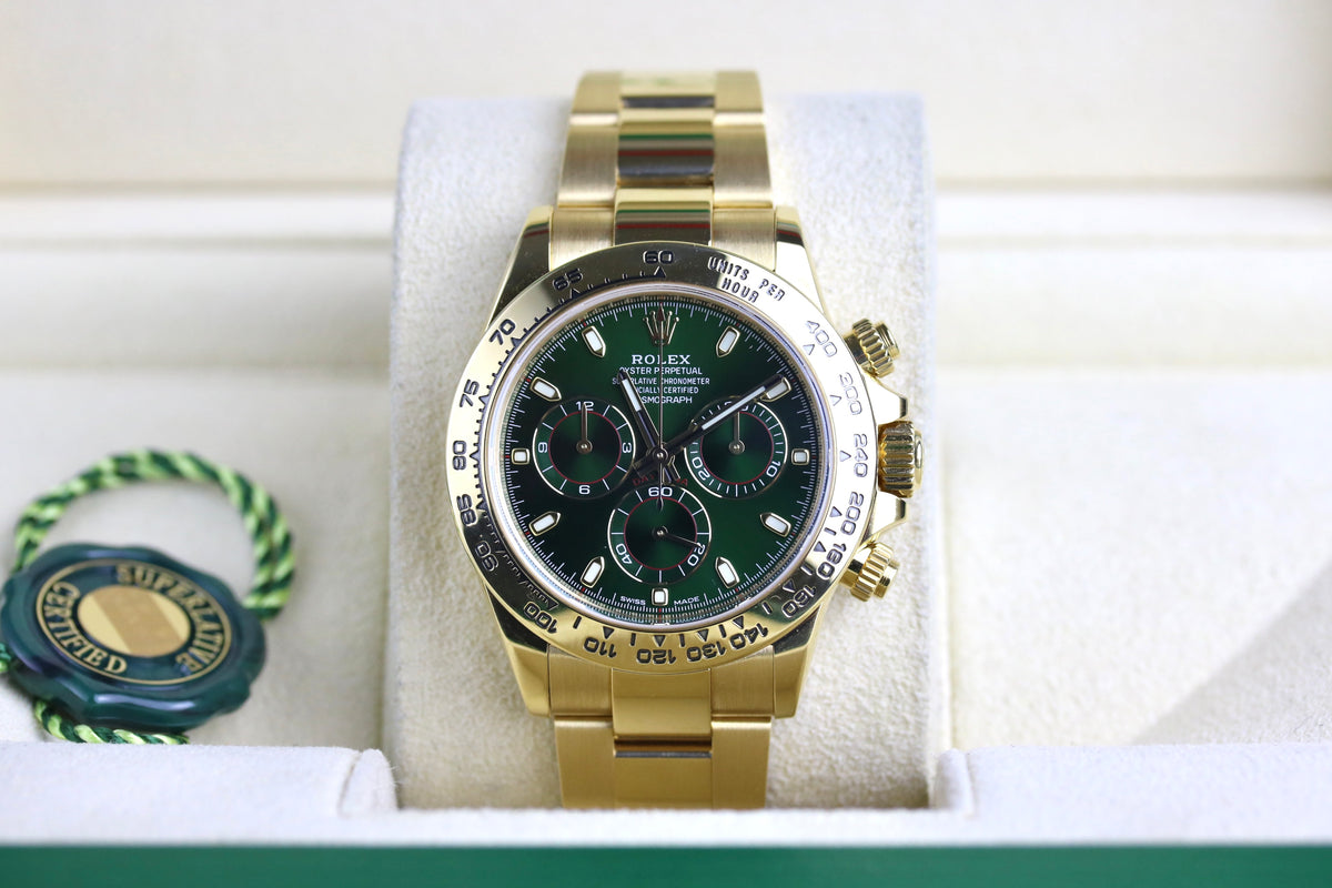 2018 ROLEX 116508 Daytona Green Dial with Box & Papers