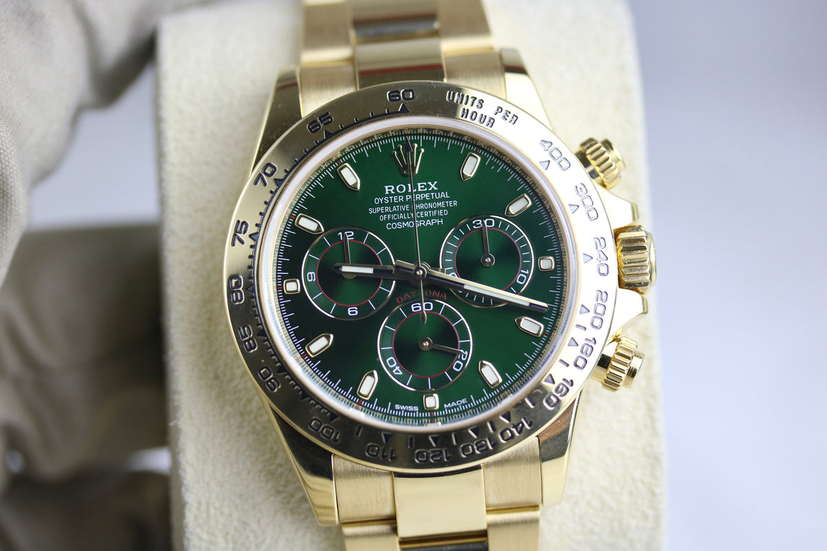 2018 ROLEX 116508 Daytona Green Dial with Box & Papers