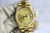 1990 ROLEX 18238 Daydate 36mm Factory Diamond Dial Tight Bracelet