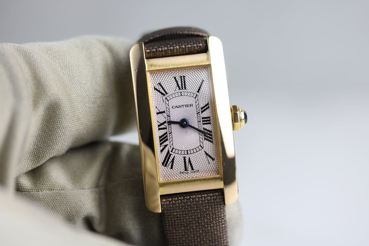2003 Cartier W2606436 Tank Americaine 18K Rose Gold with Box & Papers