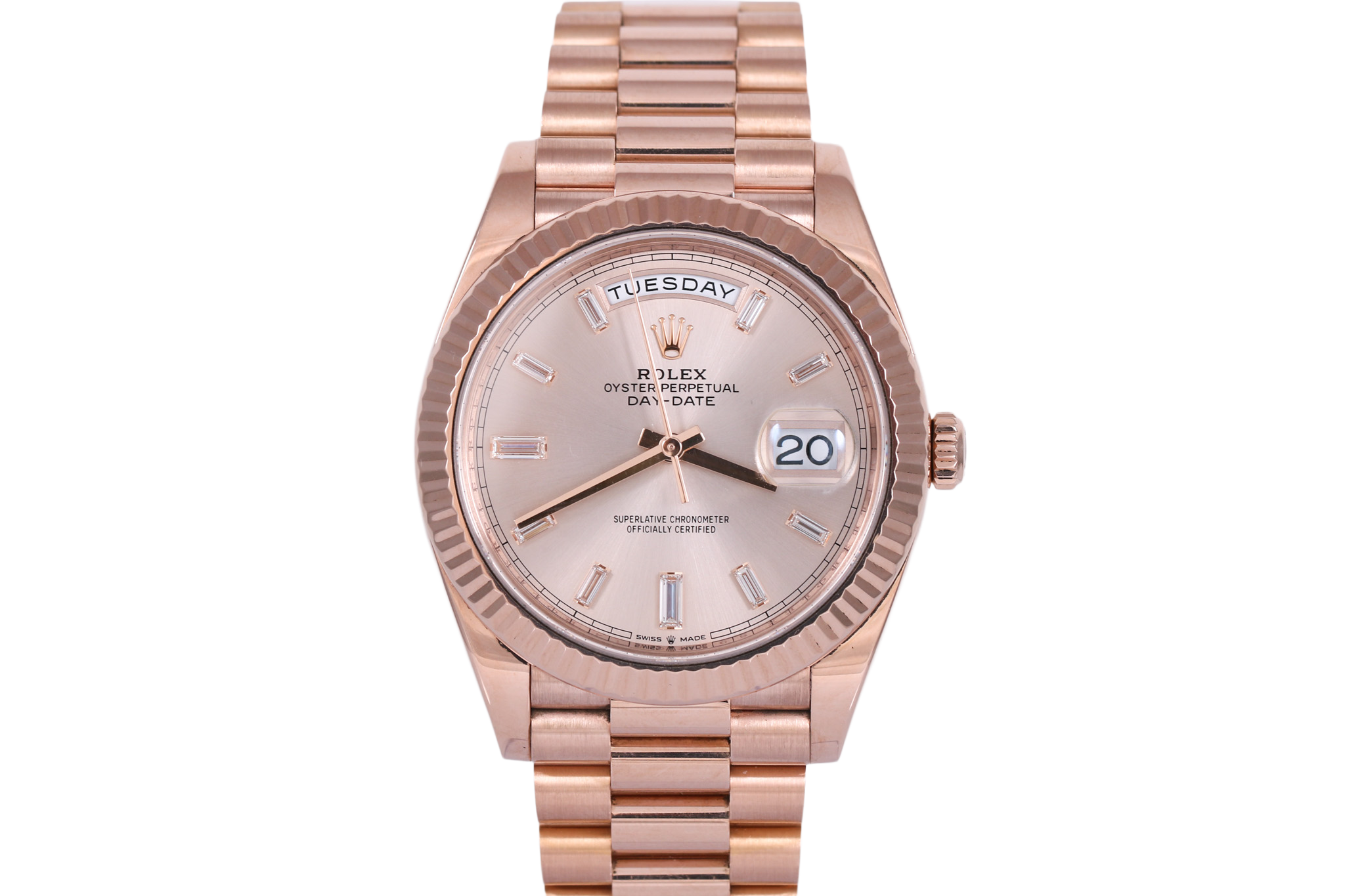 2021 Rolex DayDate 40mm - 228235A (Sundust Baguette Diamond)