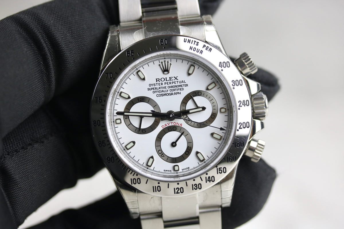 UNWORN FULL STICKER 2016 ROLEX 116520 Daytona White Dial with Box & Papers