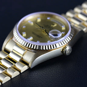 1994 Rolex 18238 36mm Yellow Gold Daydate Diamond Dial