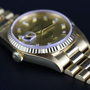 1994 Rolex 18238 36mm Yellow Gold Daydate Diamond Dial