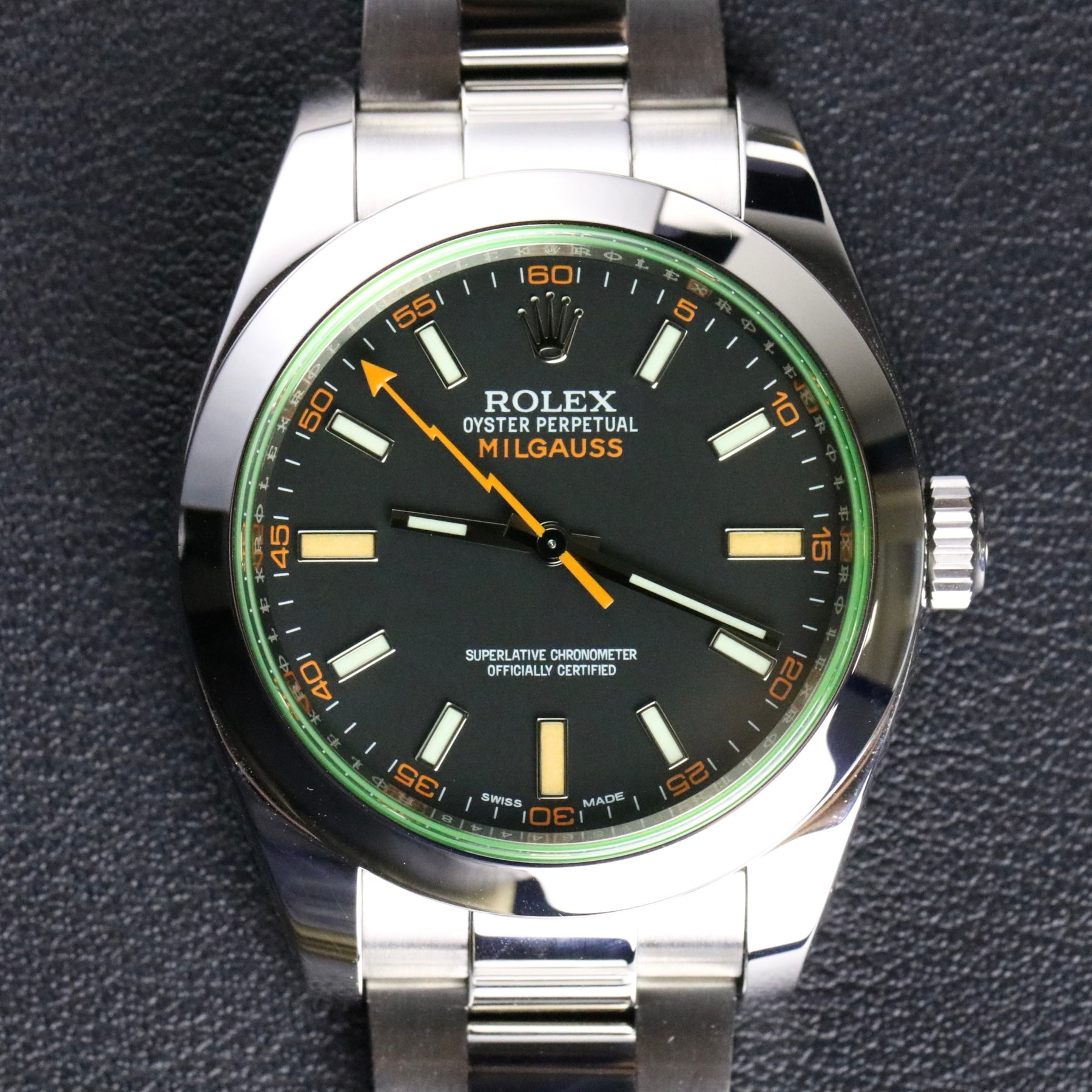 2014 Rolex 116400GV Milgauss Green Sapphire