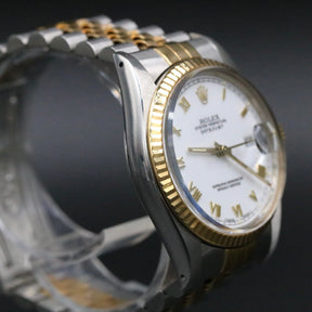 1986 Rolex 16013 Datejust 36mm White Roman Dial with Papers