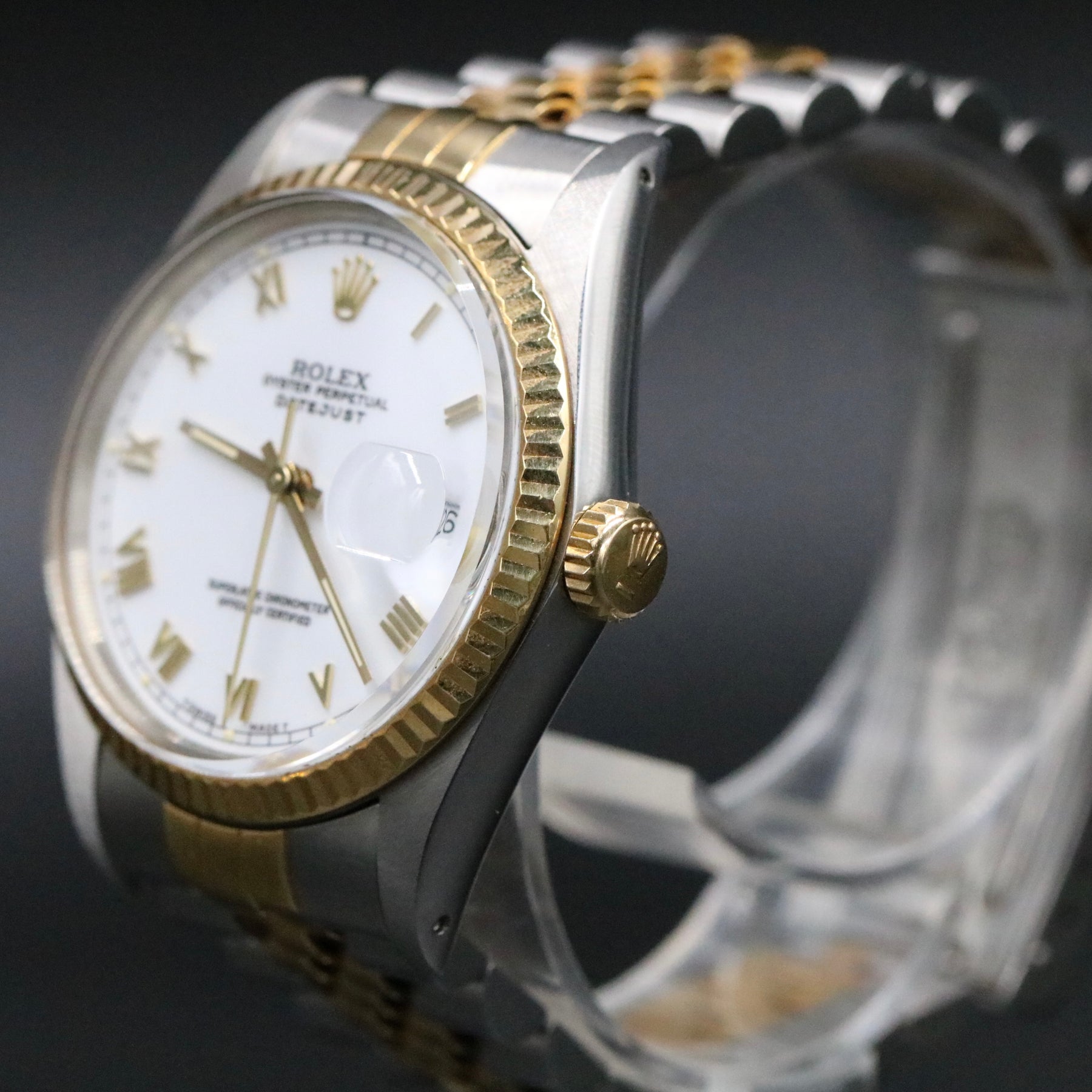 1986 Rolex 16013 Datejust 36mm White Roman Dial with Papers