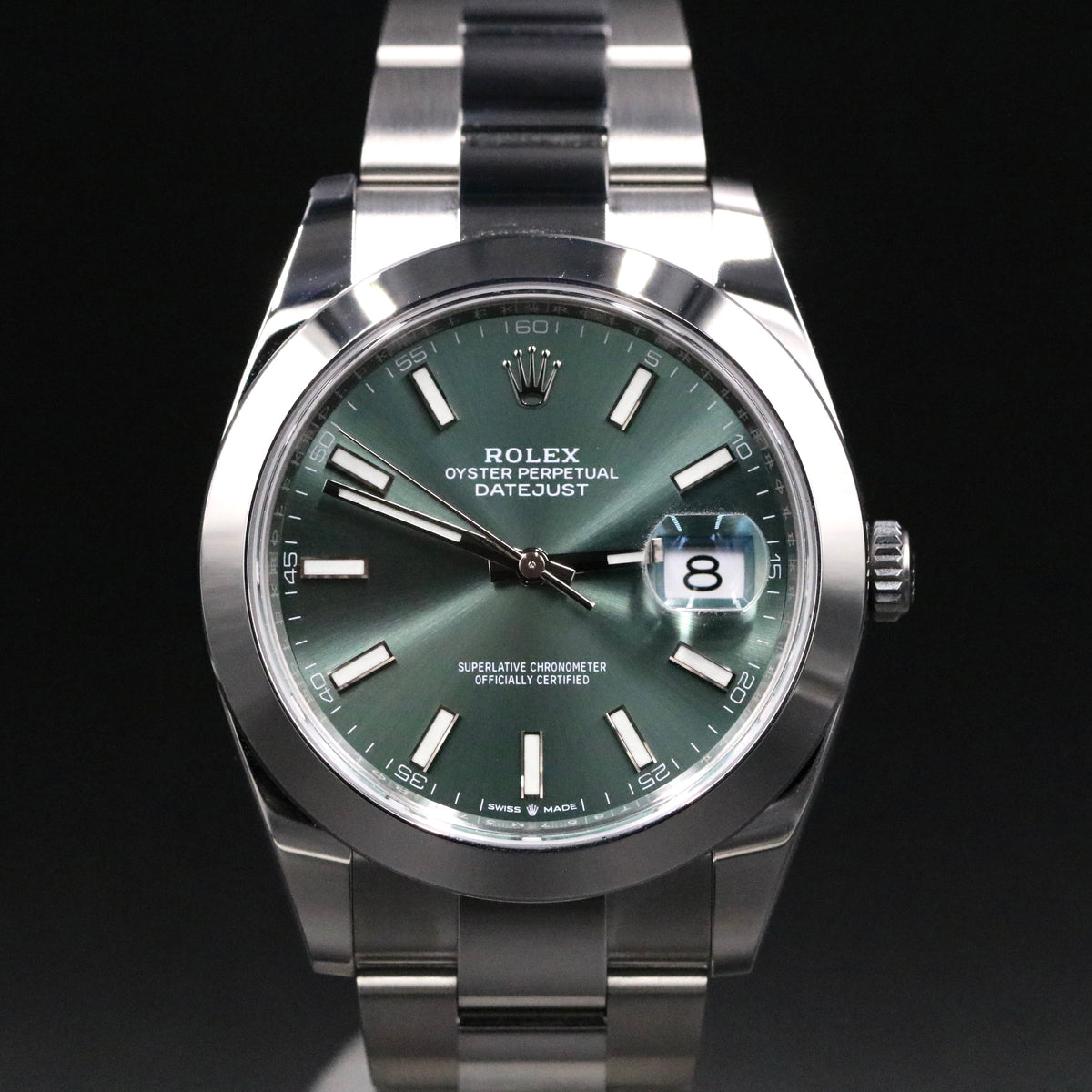 2022 Rolex 126300 41mm Stainless Steel Datejust Mint Green Dial