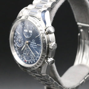 1990s Omega 3521.80 Speedmaster Daydate 39mm Blue Dial