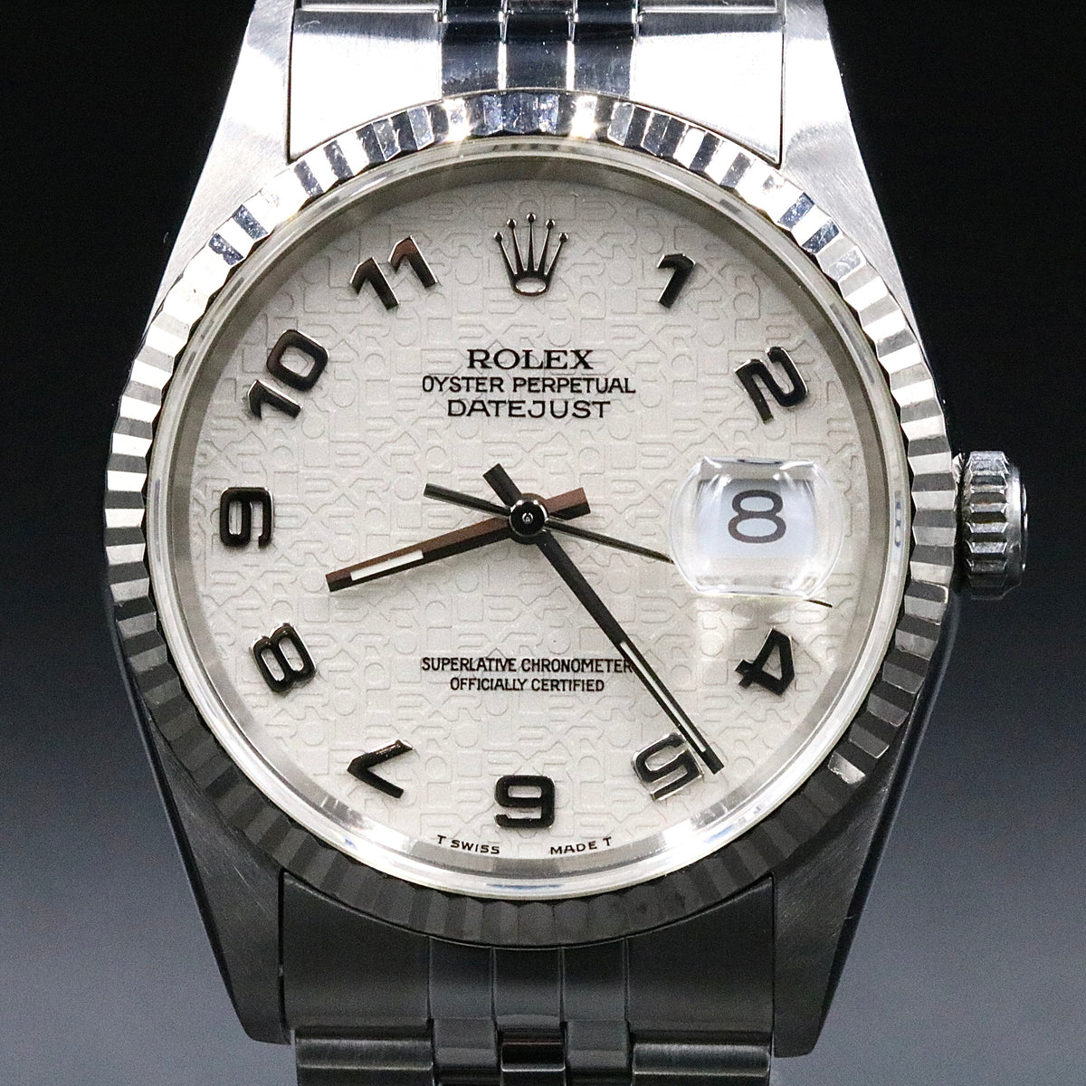 1994 Rolex 16234 Datejust 36mm White Computer Dial No Holes Case