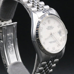 1994 Rolex 16234 Datejust 36mm White Computer Dial No Holes Case