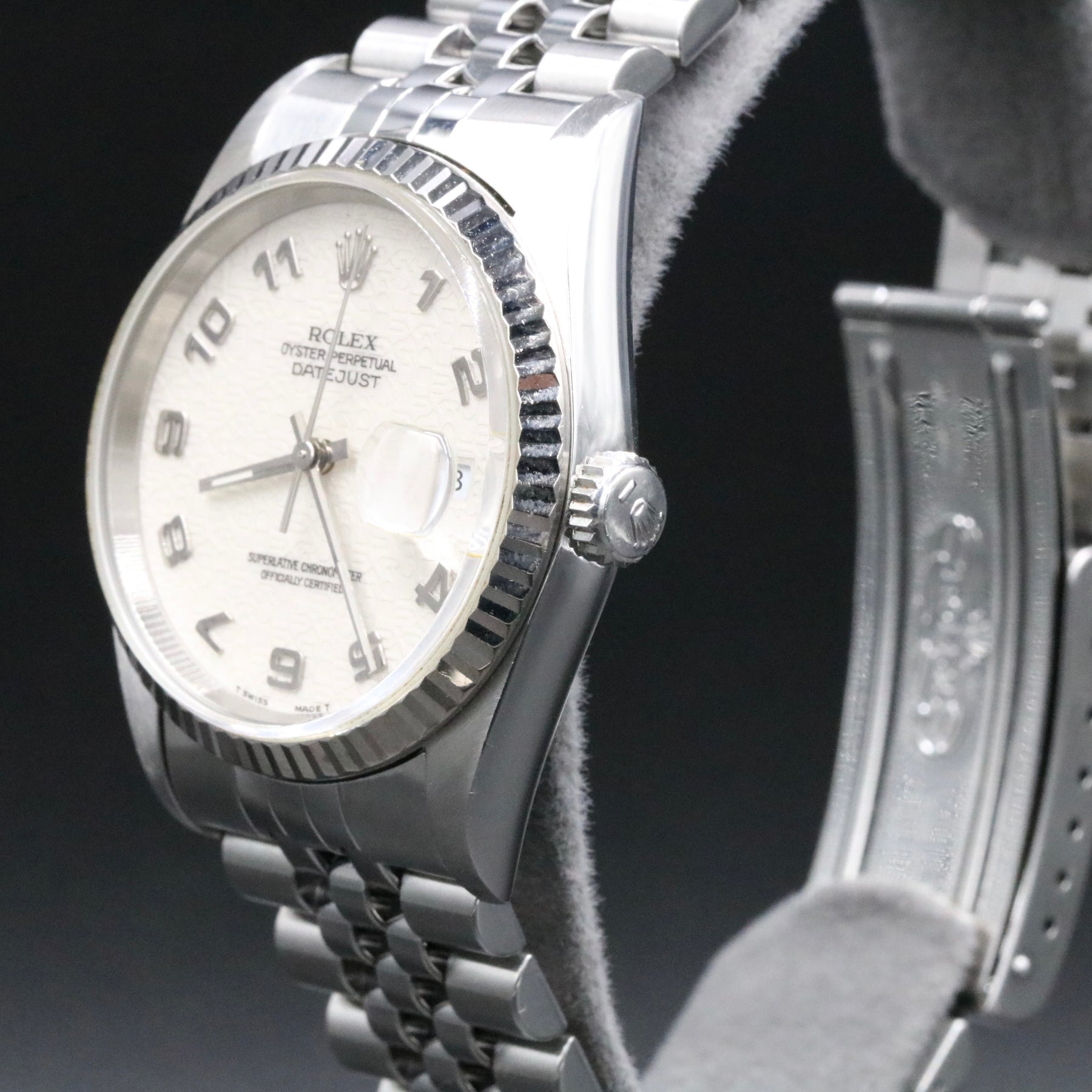 1994 Rolex 16234 Datejust 36mm White Computer Dial No Holes Case