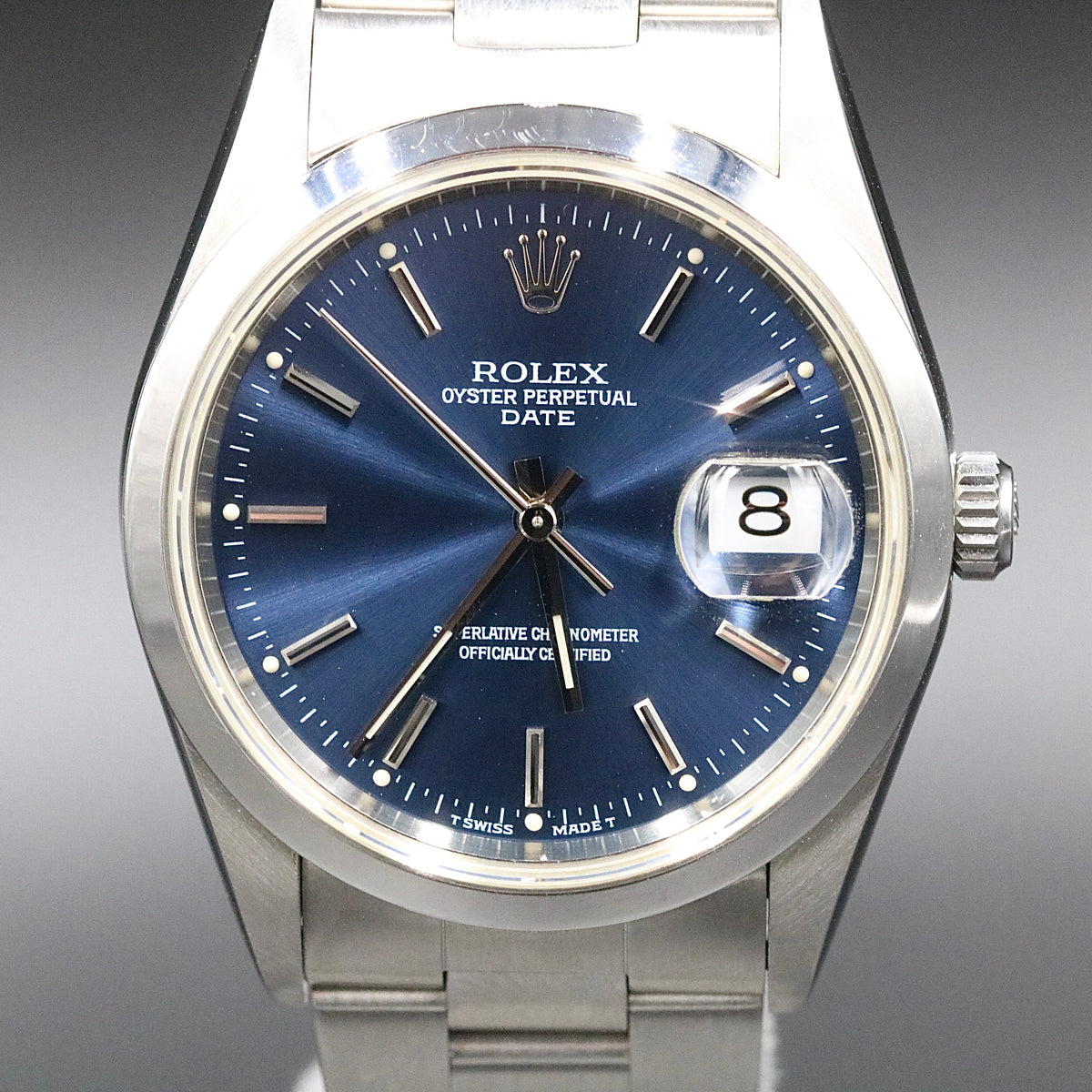 1996 Rolex 15200 34mm Date Model Blue Dial