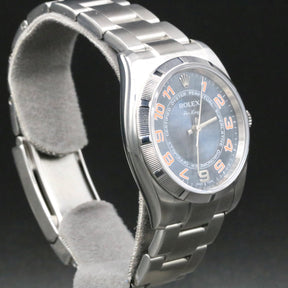 2007 Rolex 114210 Air-King 34mm Blue Concentric Dial with Box & Papers