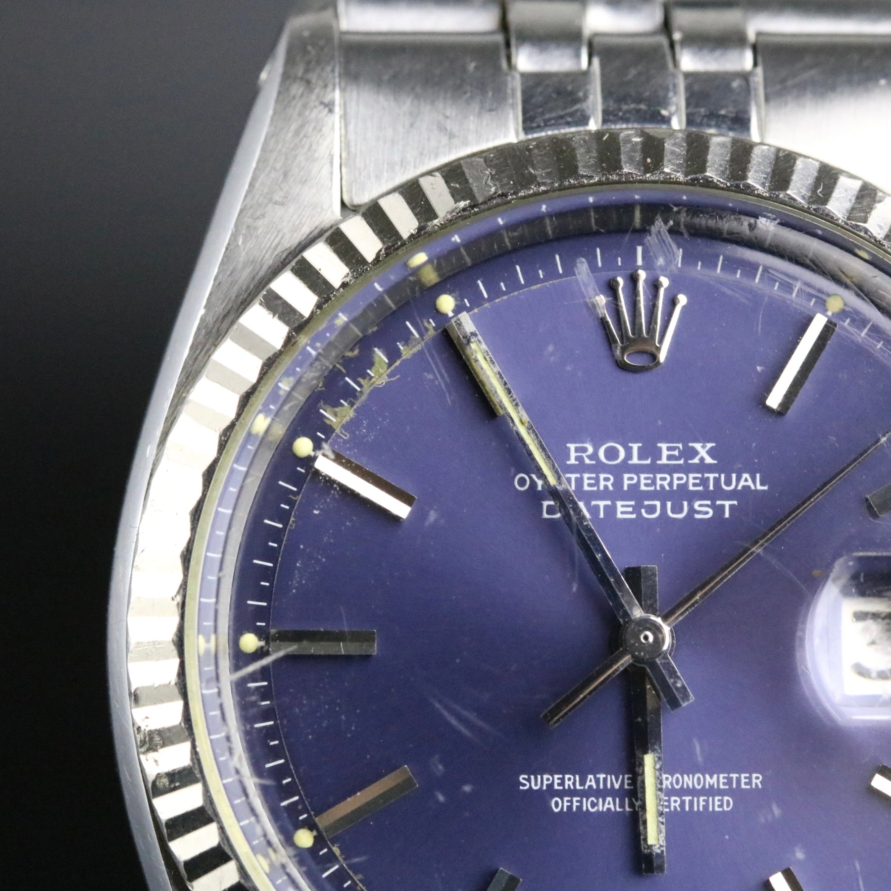 1971 Rolex 1601 Vintage Datejust 36mm Non-Quick Blue Dial