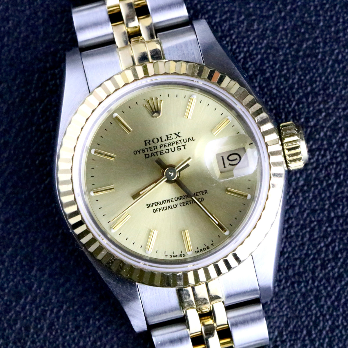 Rolex 69173 26mm SS/YG Datejust Holes Case with Paper