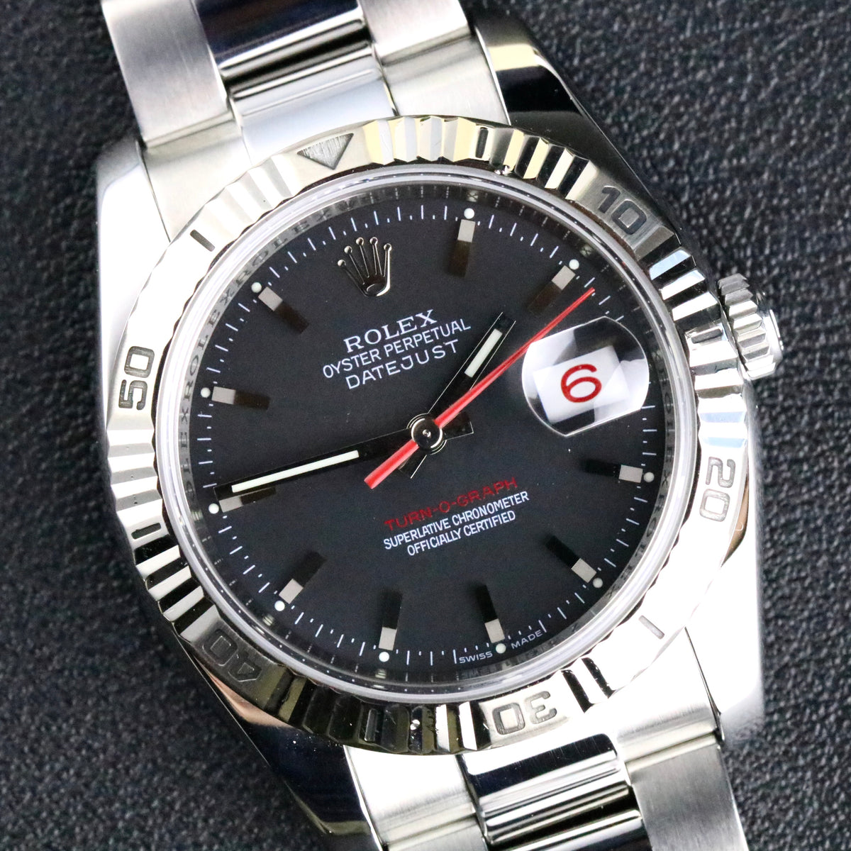 2006 Rolex 116264 SS/WG 36mm Datejust Turn-O-Graph